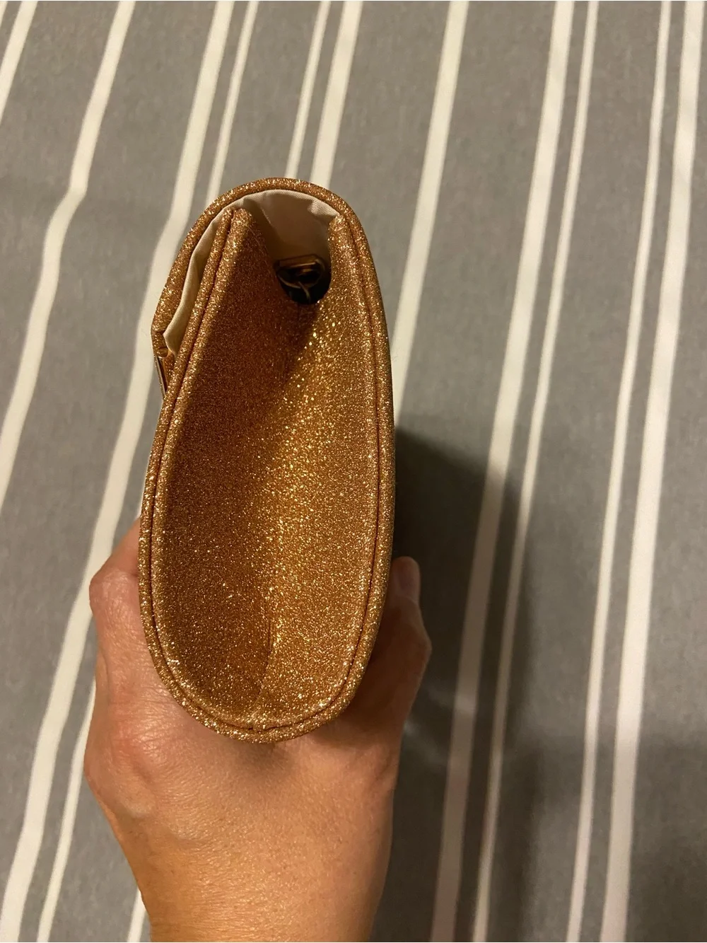 Source Unknown Bronze Glitter Envelope Clutch